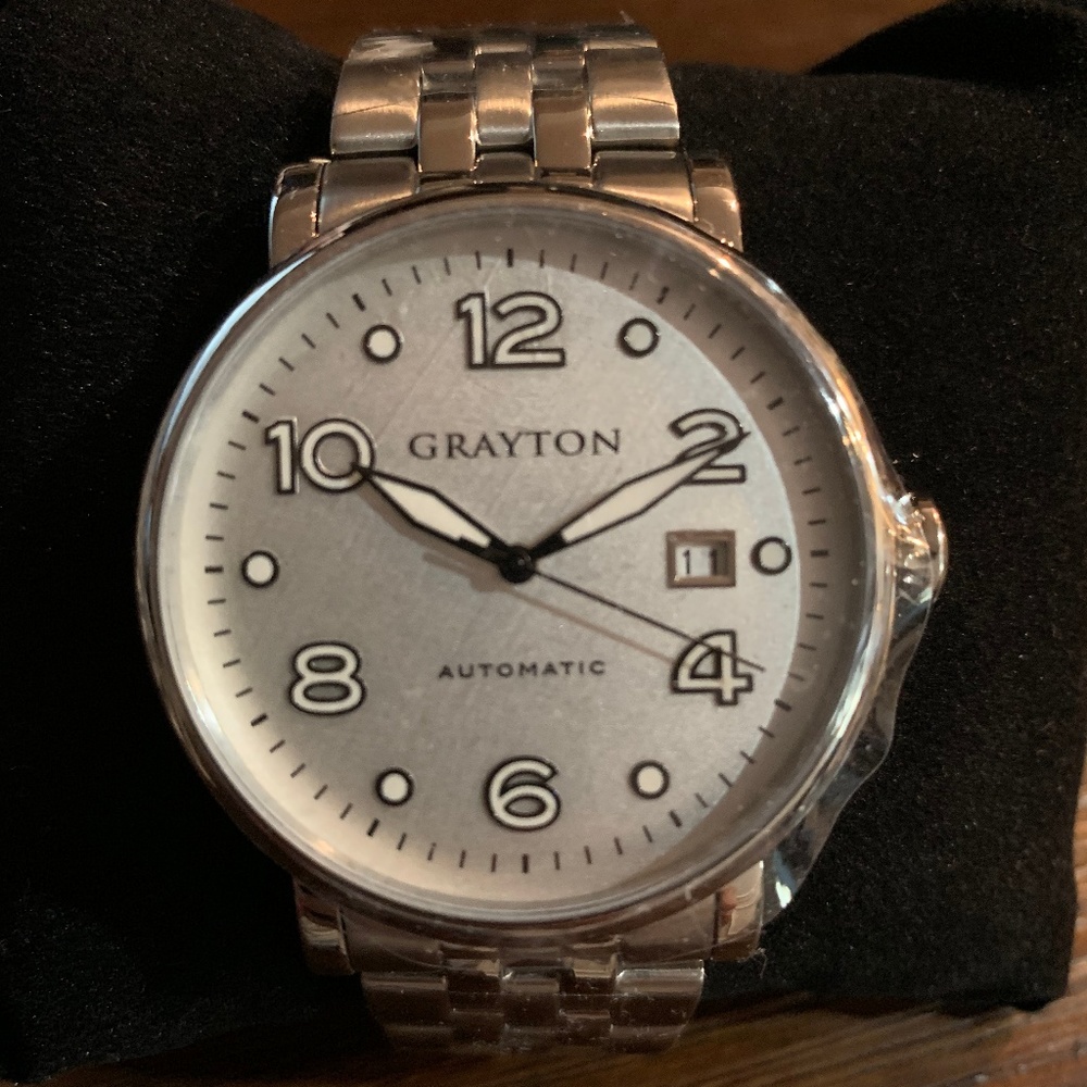 GREYTON MEN'S AUTOMATIC WATCH WHITE SILVER DIAL